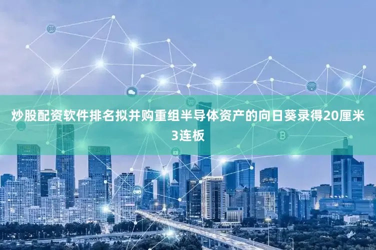炒股配资软件排名拟并购重组半导体资产的向日葵录得20厘米3连板
